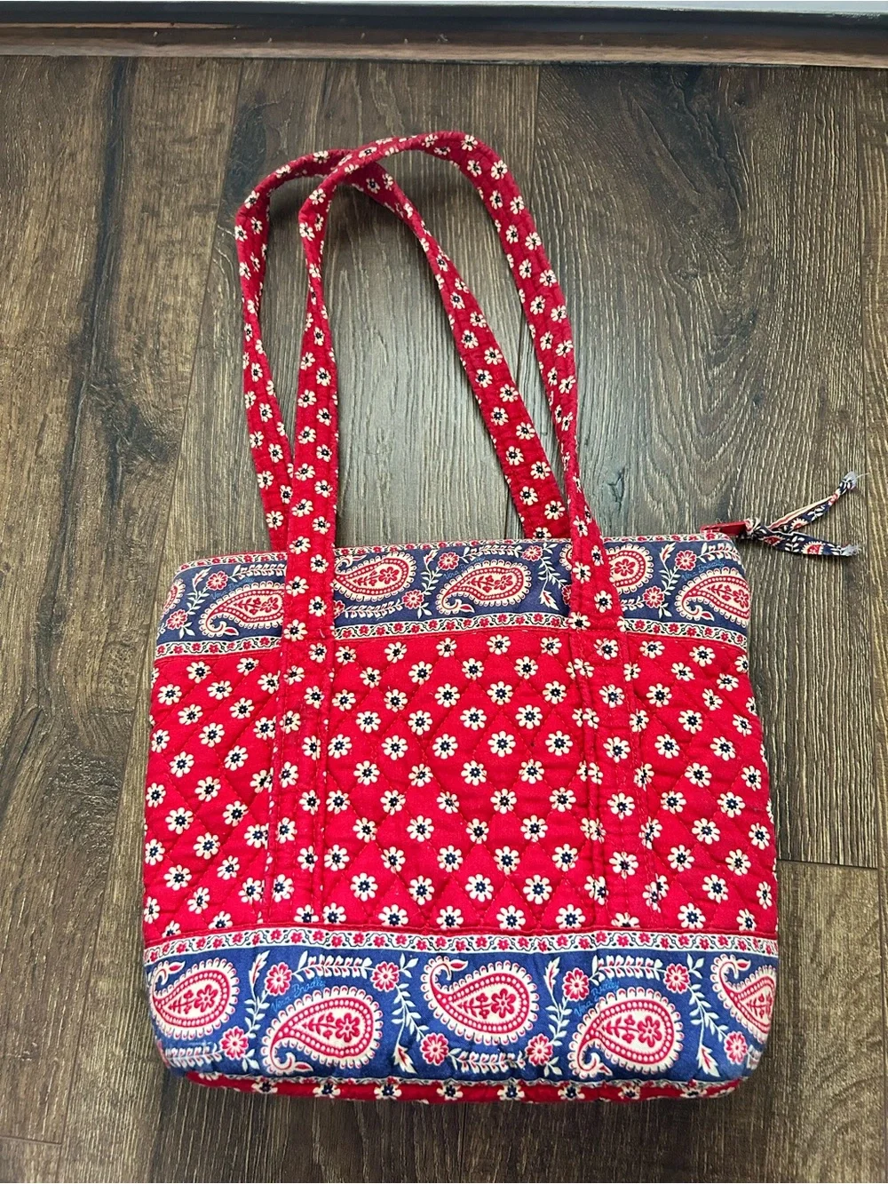 Vera Bradley Red Paisley & Floral Quilted Tote
